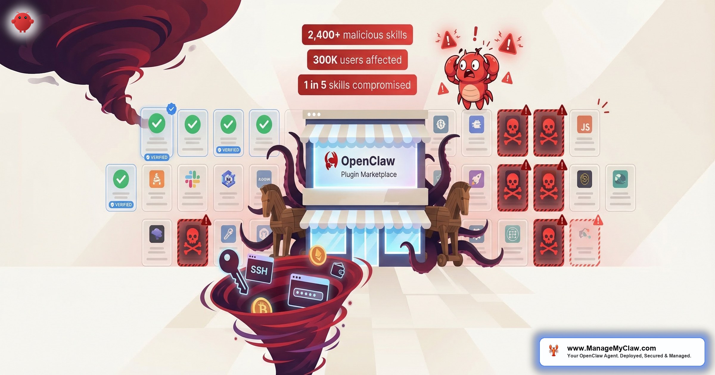 ClawHavoc malicious plugin attack on ClawHub illustration