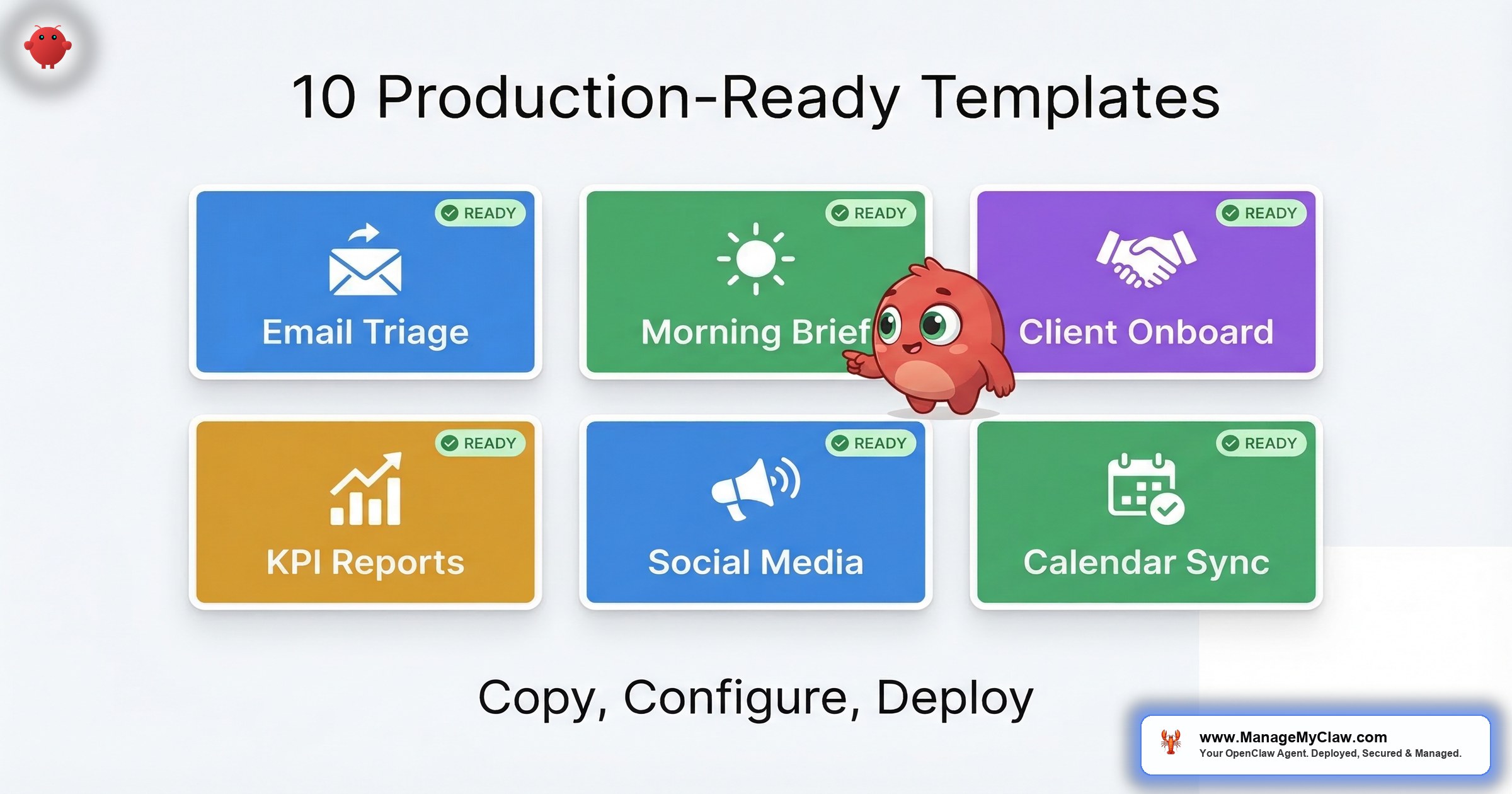 OpenClaw workflow library with 6 automations diagram
