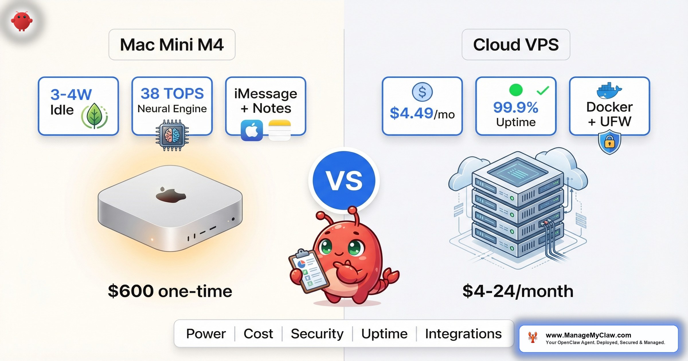 Mac Mini vs VPS for OpenClaw: The Definitive 2026 Comparison