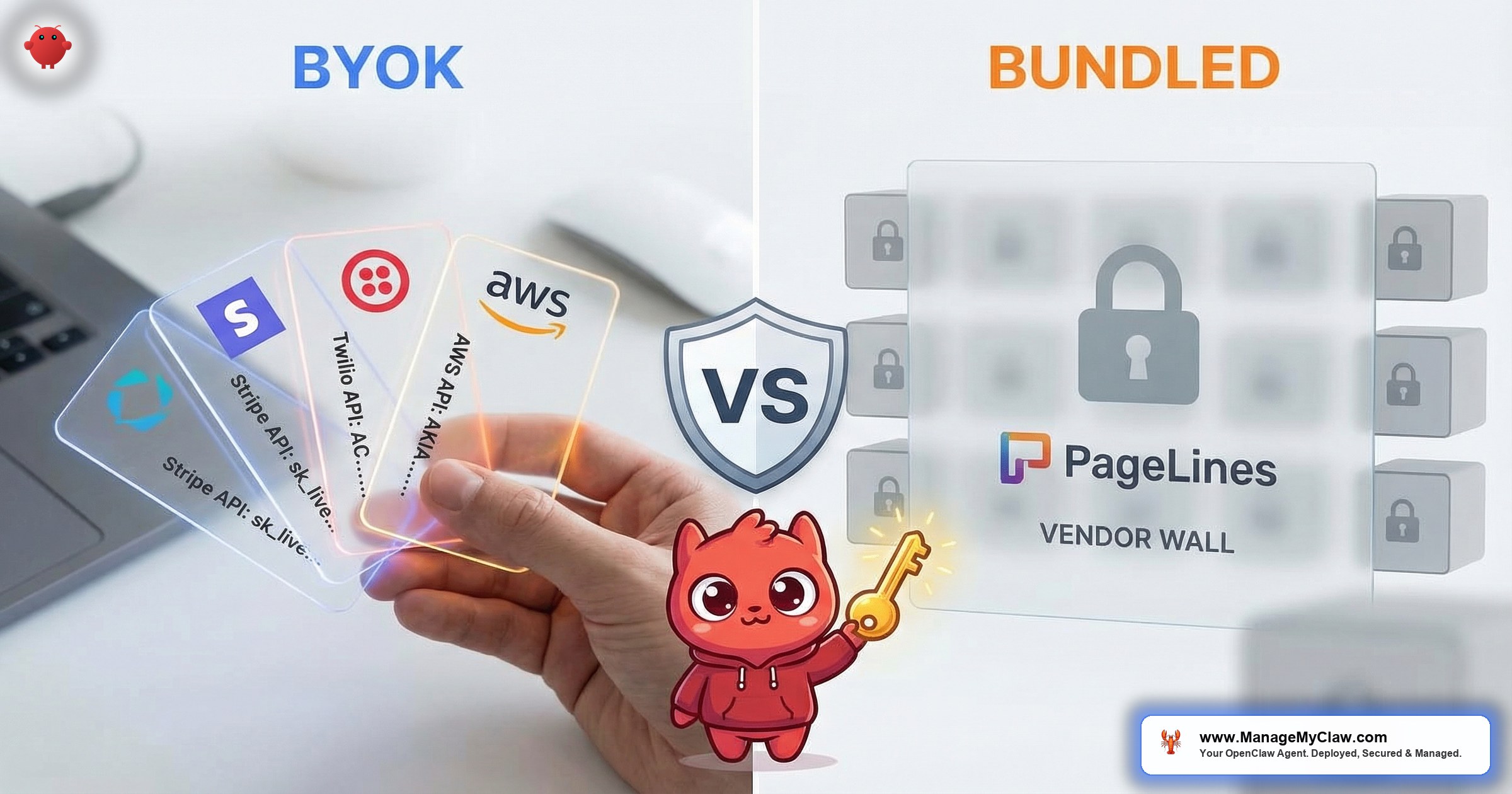 ManageMyClaw vs PageLines: Bundled APIs vs BYOK Explained