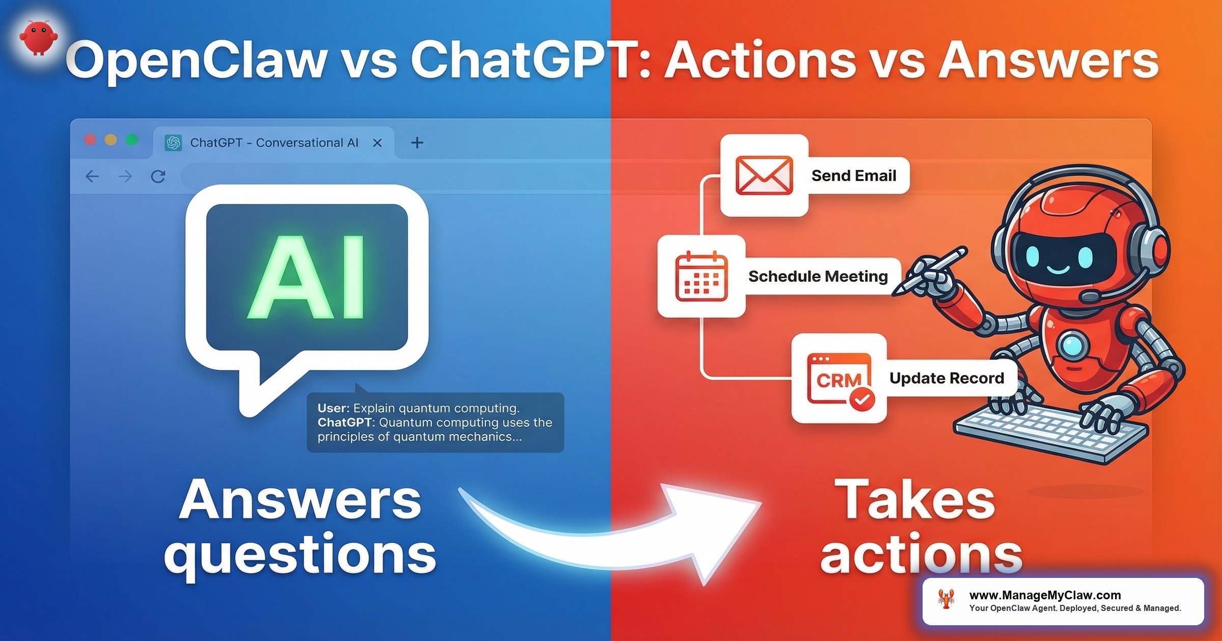 OpenClaw vs ChatGPT: Why Your AI Needs to Take Actions, Not Just Answer Questions