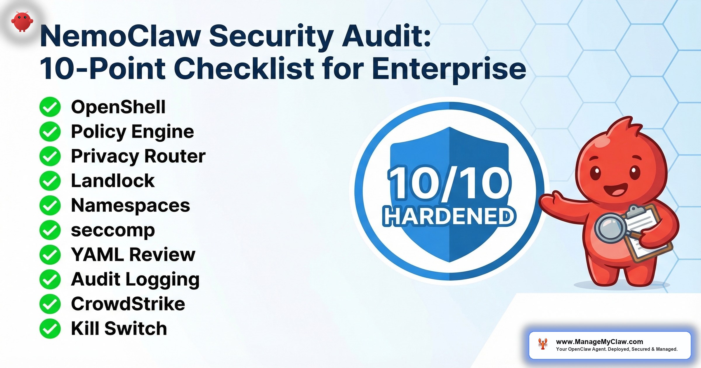 NemoClaw Security Audit: The 10-Point Checklist for Enterprise Deployments
