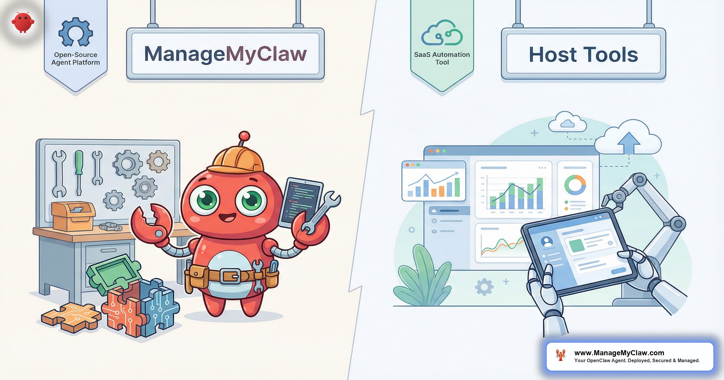 ManageMyClaw vs Host Tools comparison